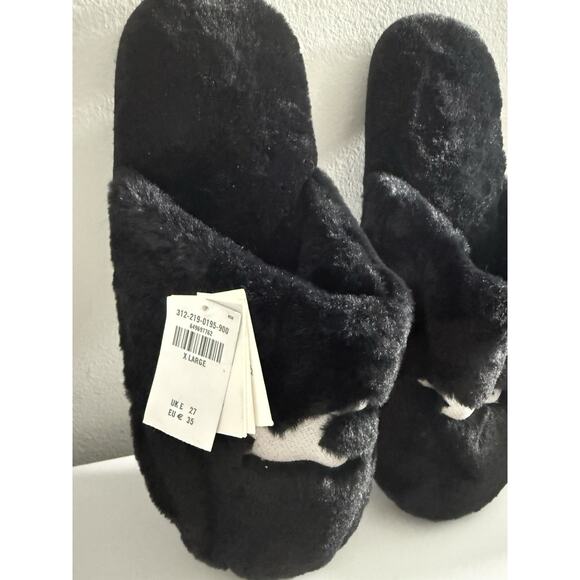 Hollister Men's Faux Fur Lined Logo Slippers Slide Sandals Blue XL 13-14 - Picture 2 of 6